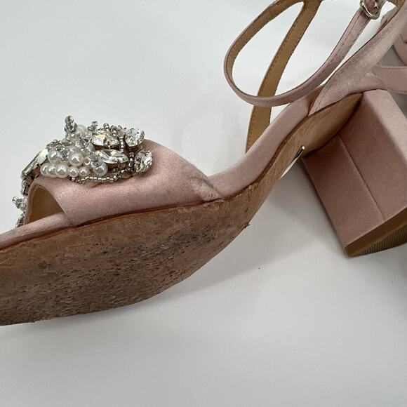 Badgley Mischka Blush Clara Block Heels Size 7 - Picture 10 of 13
